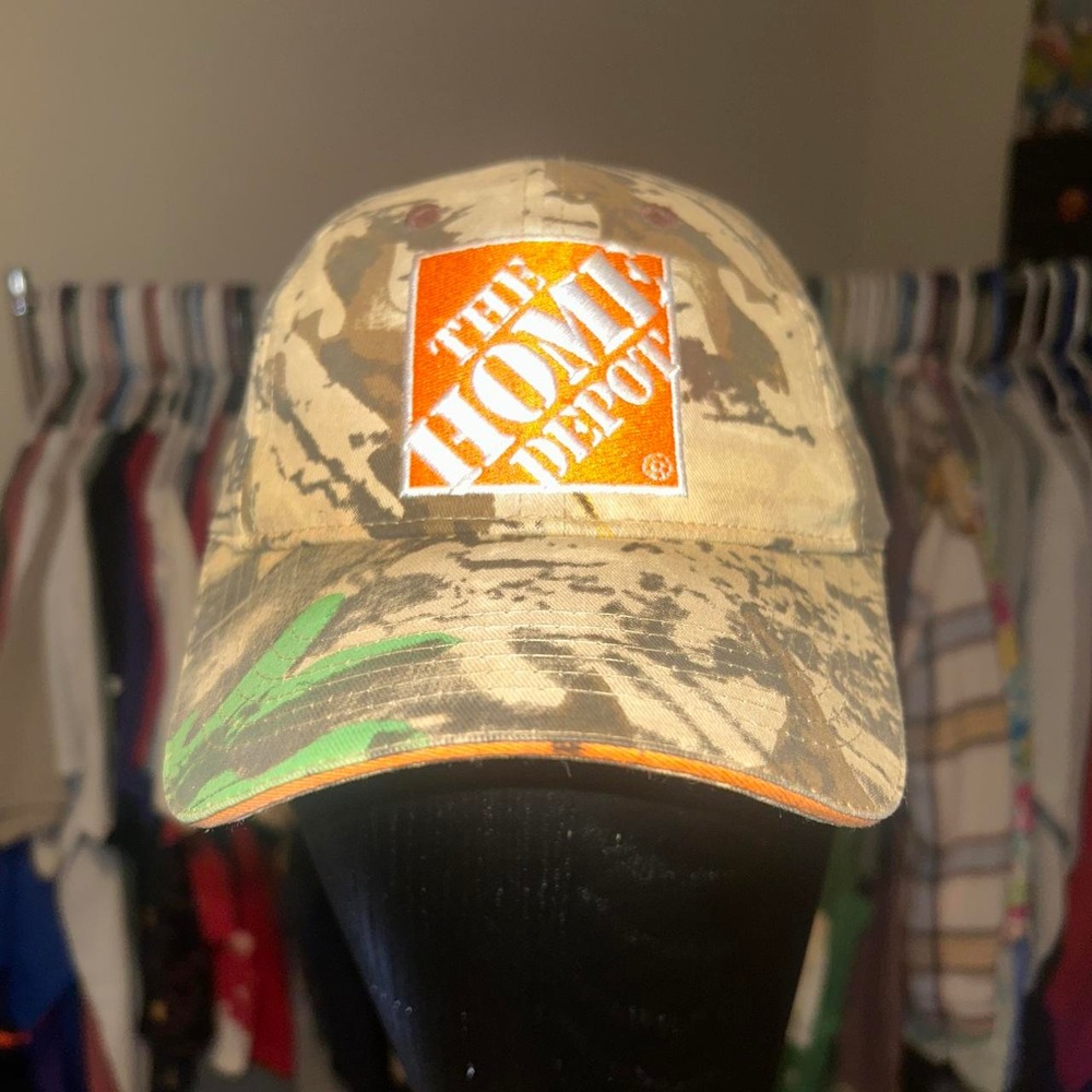 Vintage Home Depot Reltree Camo Baseball Hat Cap